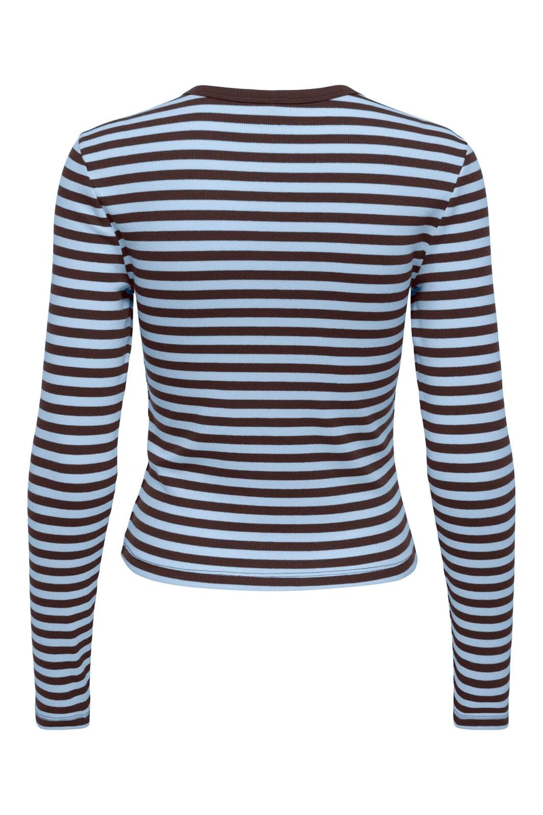 Only - Onlval L/S O-Neck Stripe Top - 5155543 Coffee Bean Cashmereblue (Mette) + Emb. Heart