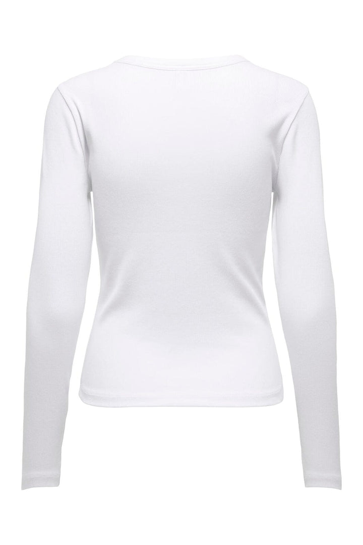 Only - Onlval L/S O-Neck Top - 4982408 Bright White