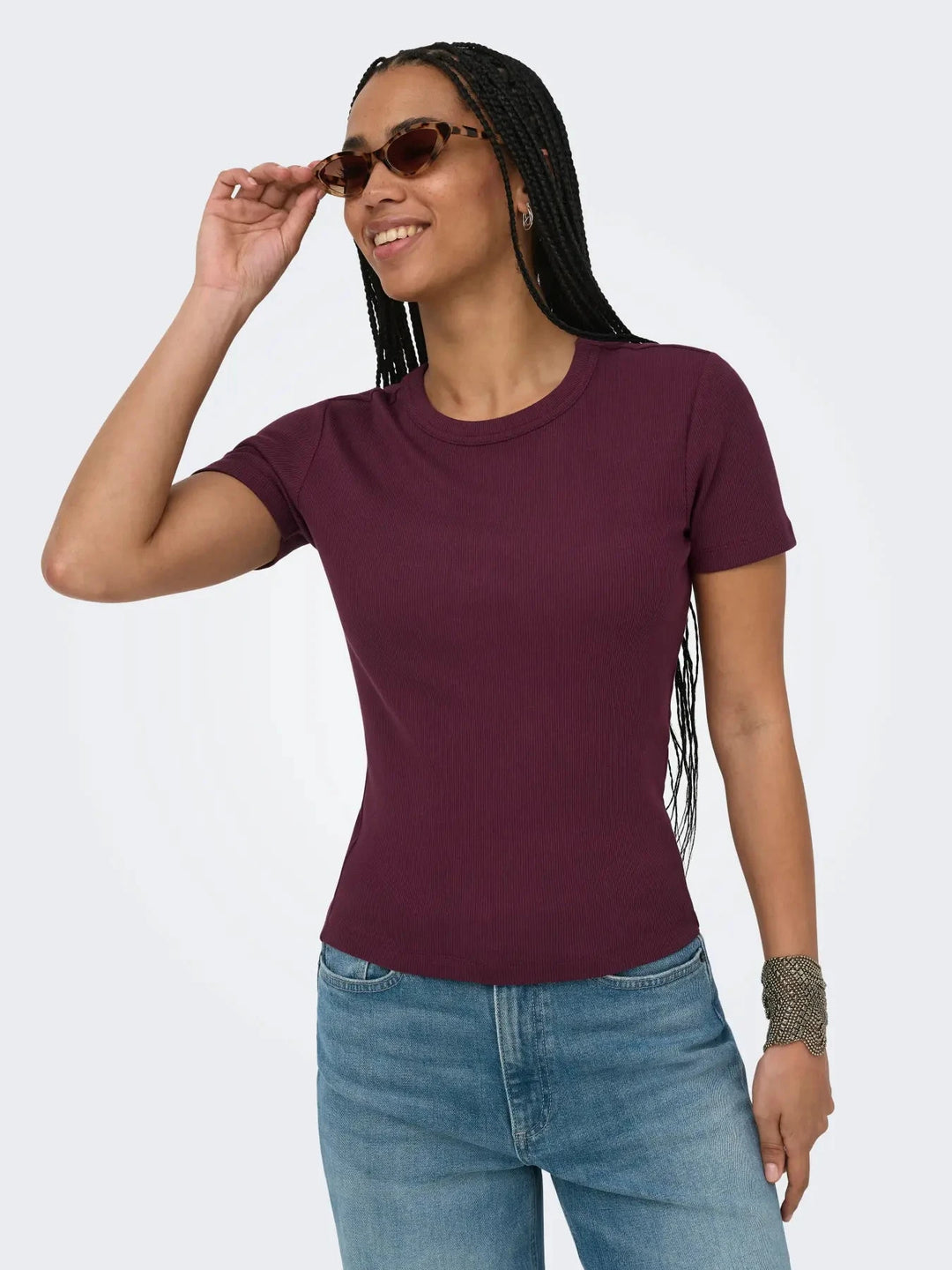Only - Onlval S/S O-Neck Top - 5051287 Fig T-shirts 