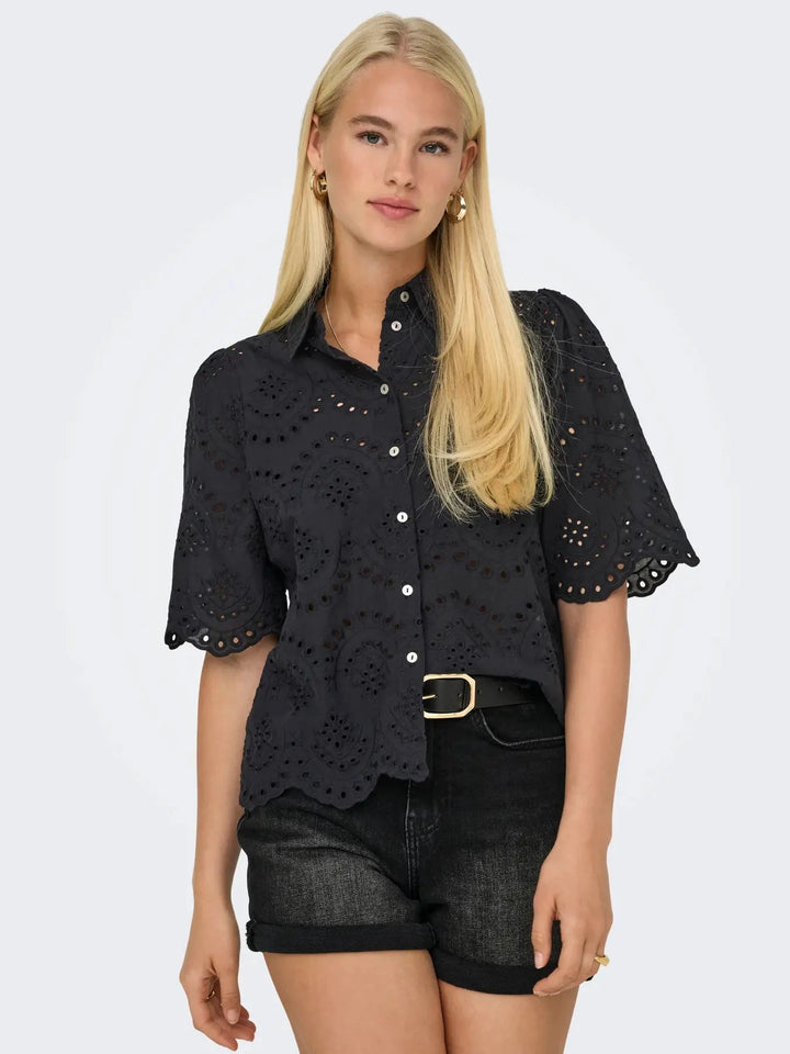Only - Onlvalais S/S Shirt - 4840874 Black Skjorter 