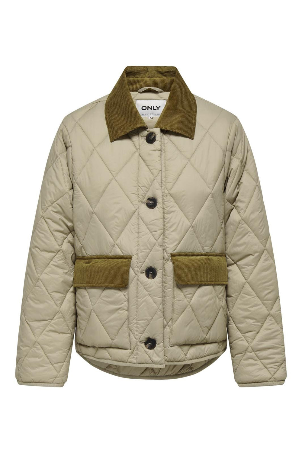 Only - Onlvalentina Quilted Mix Jacket Cc - 4368843 White Pepper Dull Gold