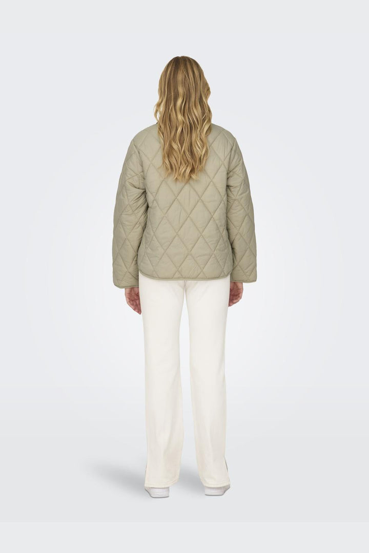 Only - Onlvalentina Quilted Mix Jacket Cc - 4368843 White Pepper Dull Gold