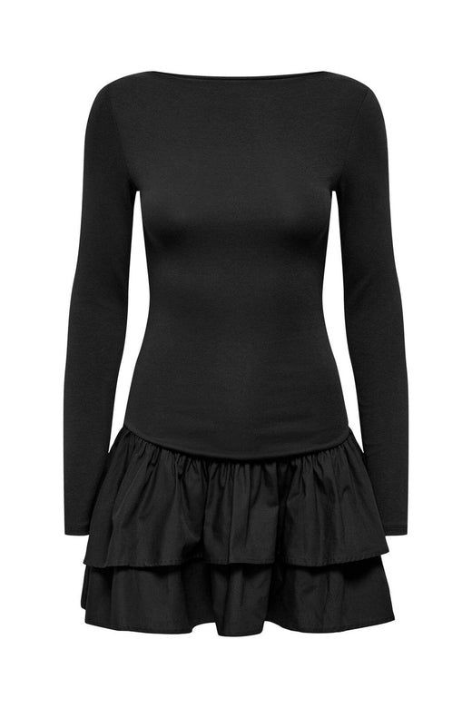 Only - Onlvega L/S Boatneck Mix Dress Box - 4978821 Black Black Woven Bottom
