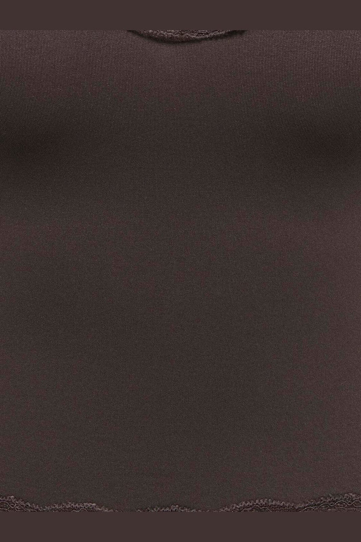 Only - Onlvicky Lace Seamless Cropped Top - 4928685 Seal Brown