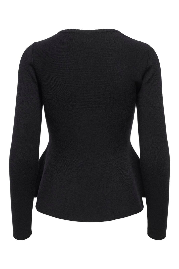 Only - Onlvilda Ls Peplum O-Neck Knt - 5026293 Black