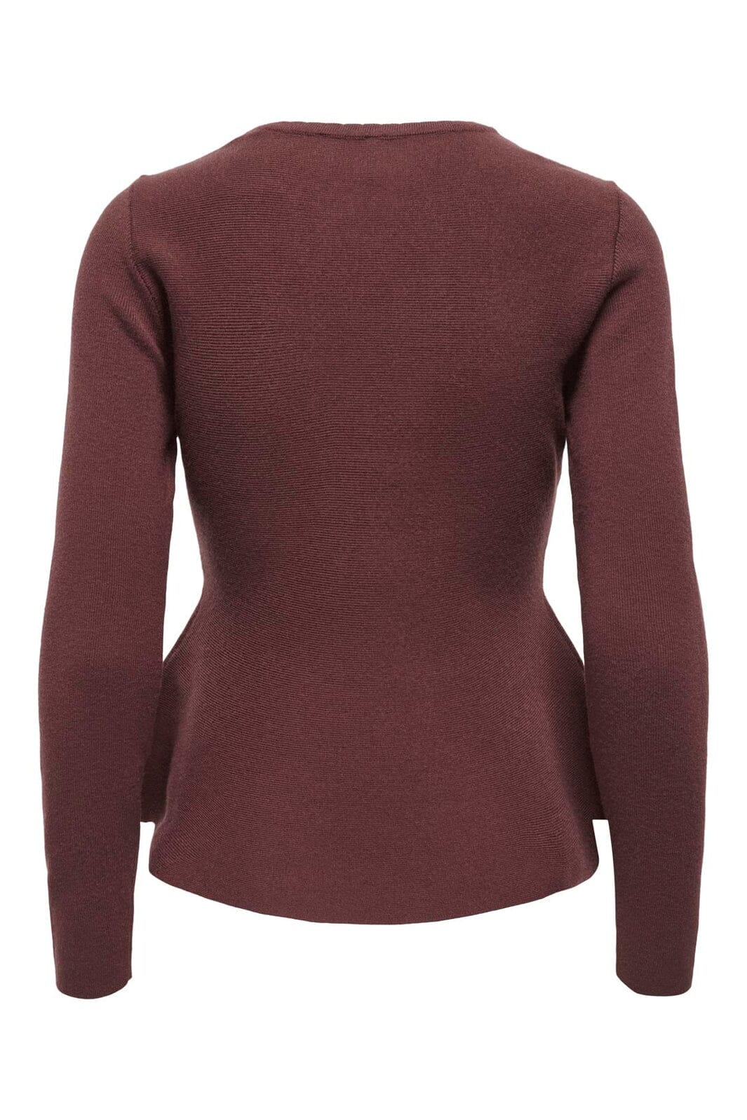 Only - Onlvilda Ls Peplum O-Neck Knt - 5026295 Rum Raisin