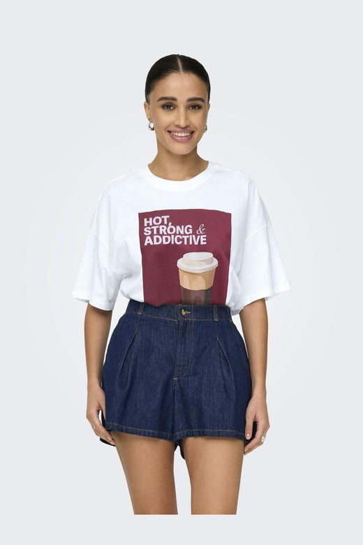 Only - Onlvivvi Life S/S Lovely Top - 4897144 Bright White Hot