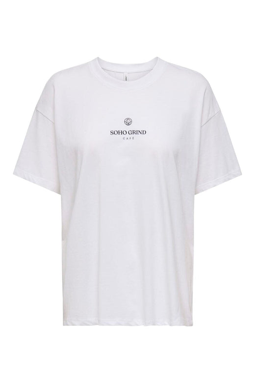 Only - Onlvivvi S/S Lovely Top - 4993436 Bright White Espresso Exotic Roots