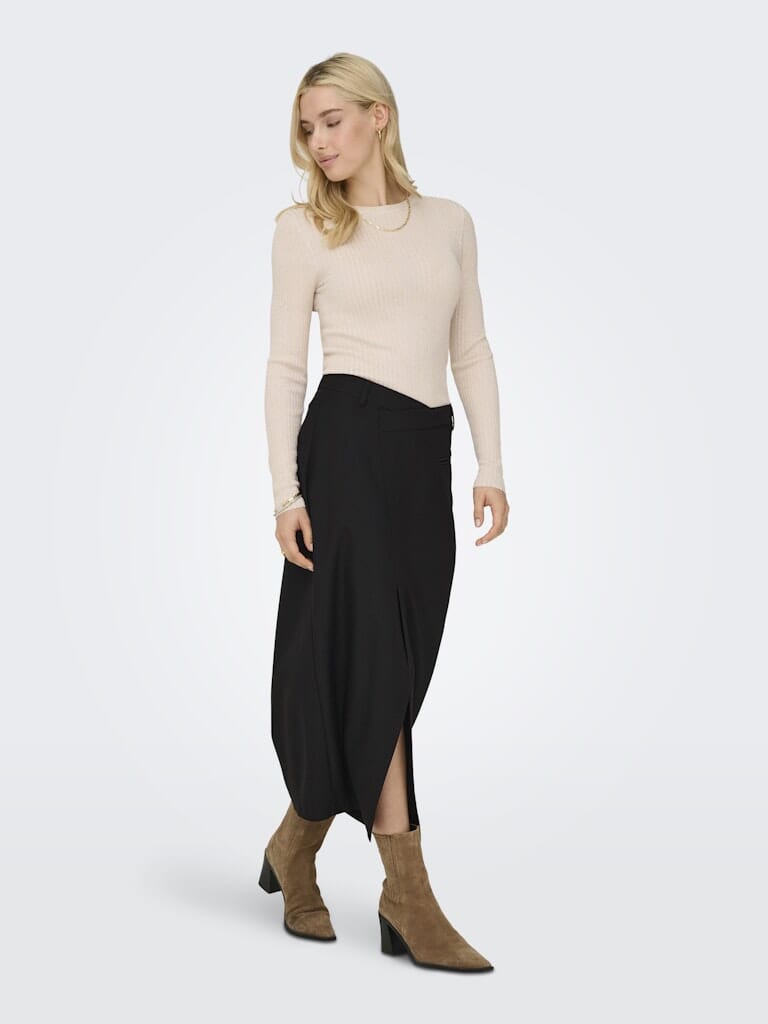 Only - Onlwella Life Long Skirt Tlr - 4902883 Black Nederdele 