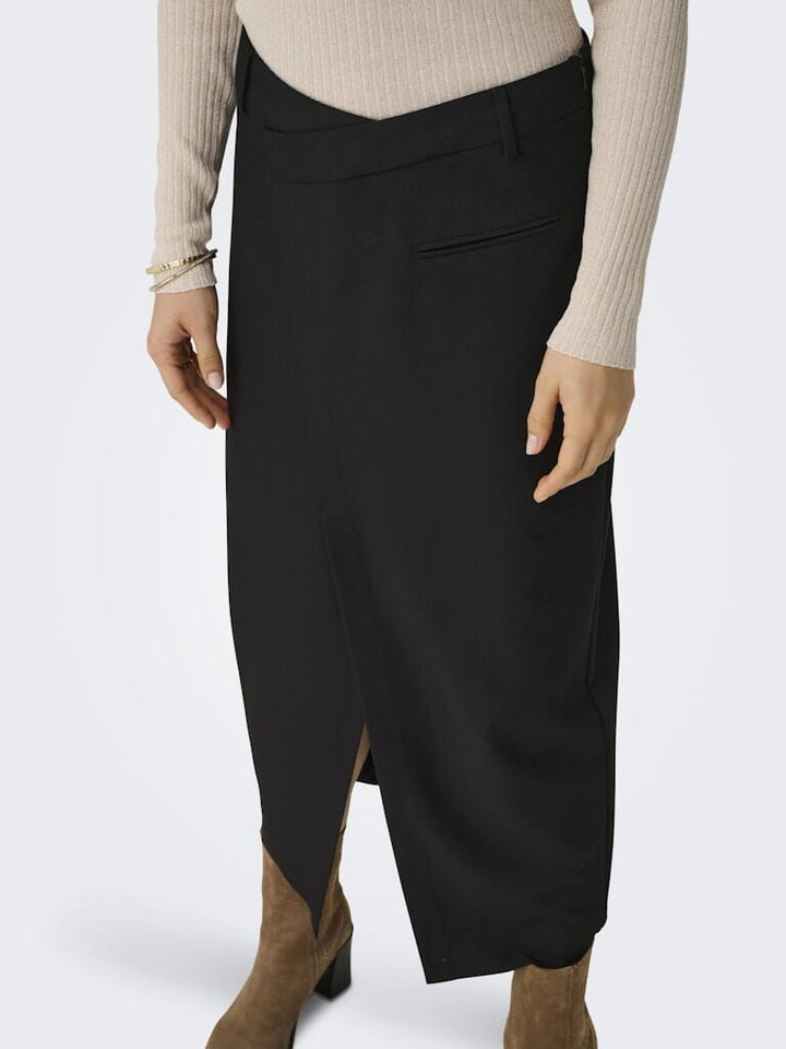 Only - Onlwella Life Long Skirt Tlr - 4902883 Black Nederdele 