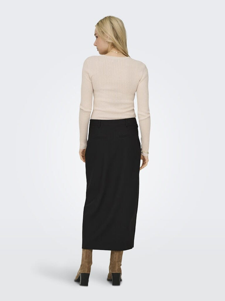 Only - Onlwella Life Long Skirt Tlr - 4902883 Black Nederdele 