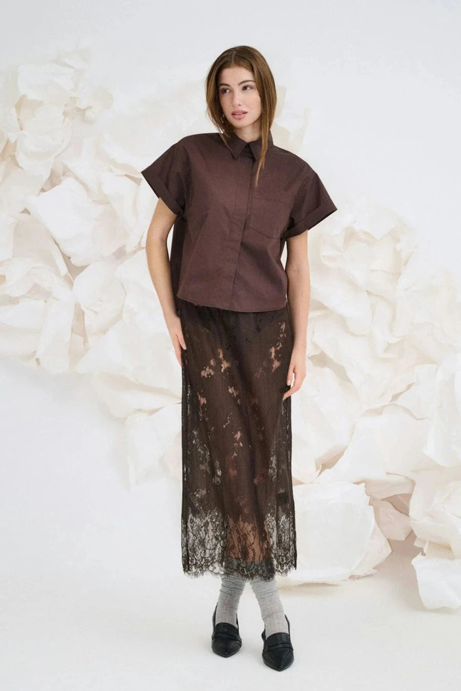 Only - Onlwille Lace Skirt - 5163078 Coffee Bean Nederdele 