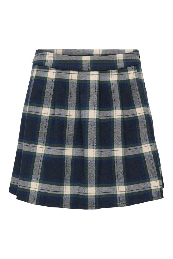 Only - Onlwren Check Short Skirt - 4970178 Night Sky Checked Fusion