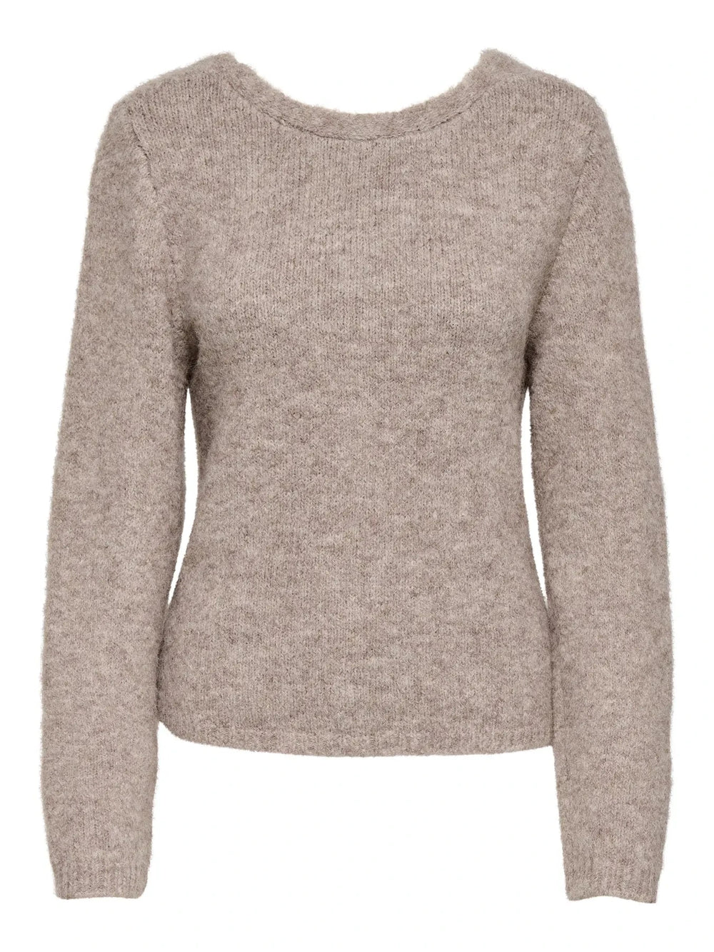 Only - Onlzaggie Life Ls V-Neck Reversib Knt - 5044828 Humus Melange Strikbluser 