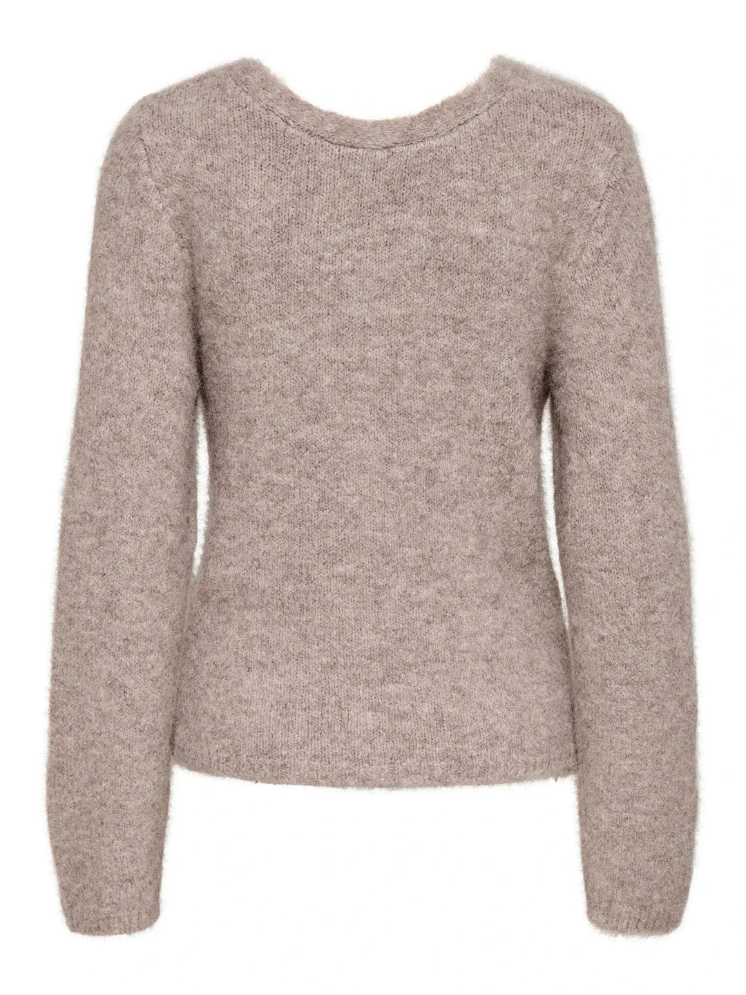 Only - Onlzaggie Life Ls V-Neck Reversib Knt - 5044828 Humus Melange Strikbluser 