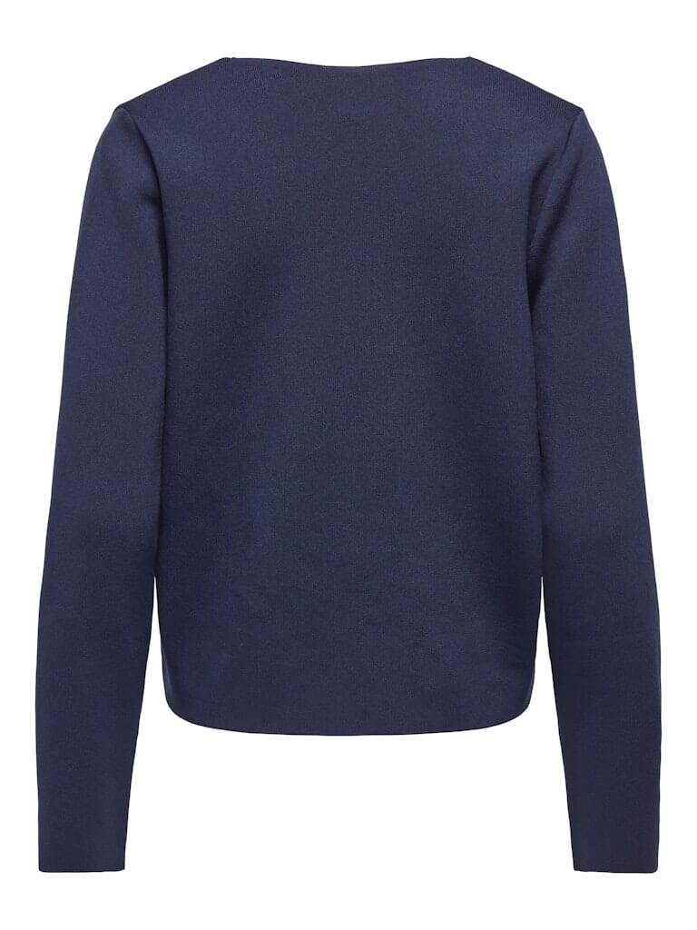 Only - Onlzali Ls V-Neck Button Cardigan Knt - 5081856 Night Sky Gold Buttons Cardigans 