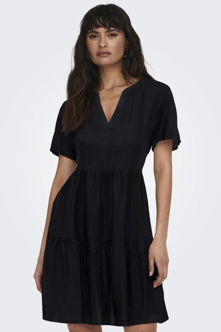 Only - Onlzally Life S/S Thea Dress 15262674 - 3935116 - Black