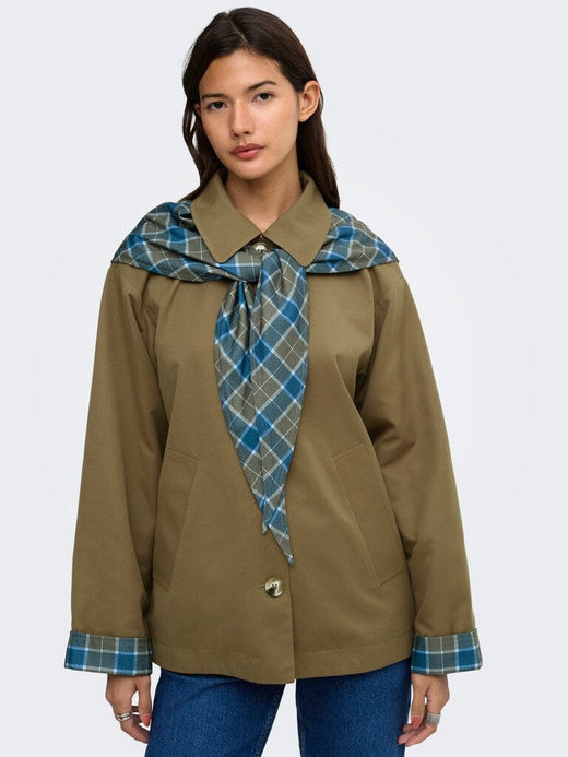 Only - Onlzenia Mix Check Scarf Jacket - 5136160 Ermine Jakker 