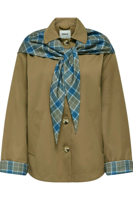 Only - Onlzenia Mix Check Scarf Jacket - 5136160 Ermine Jakker 