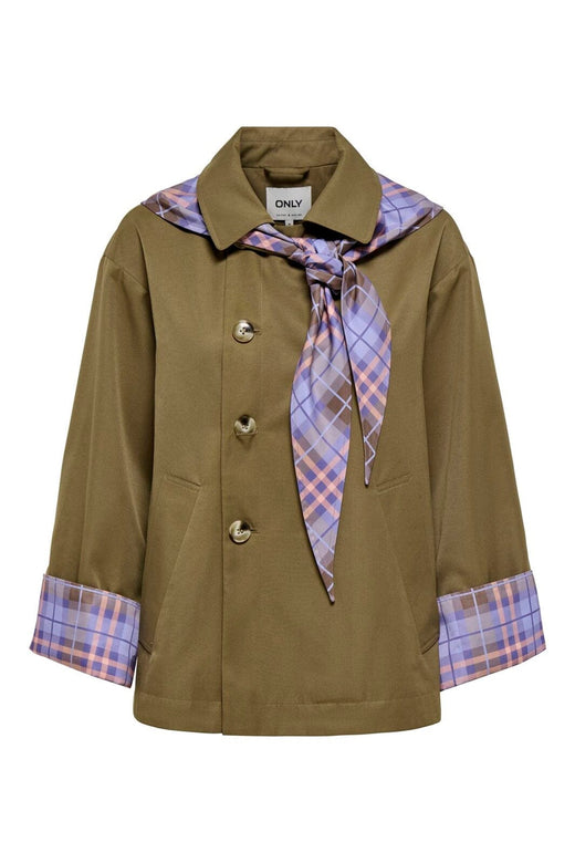 Only - Onlzenia Mix Check Scarf Jacket - 5136160 Ermine
