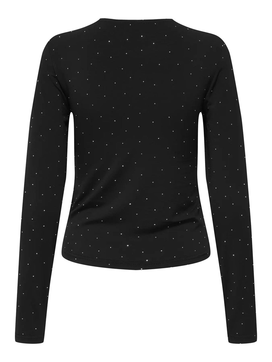 Only - Onlzita L/S O-Neck Top Bf - 4869236 Black Silver Rhinestones Bluser 