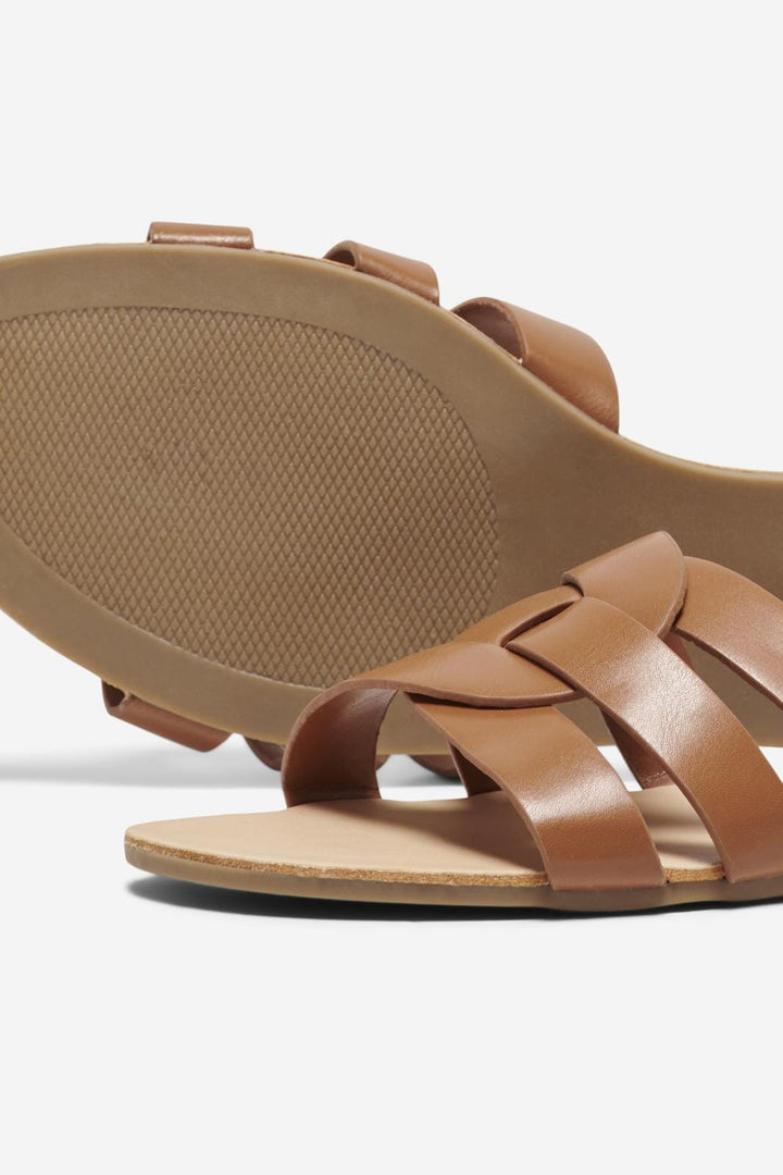 Only Shoes - Onlfeli-4 Pu Slip On Sandal - 4460945 Cognac
