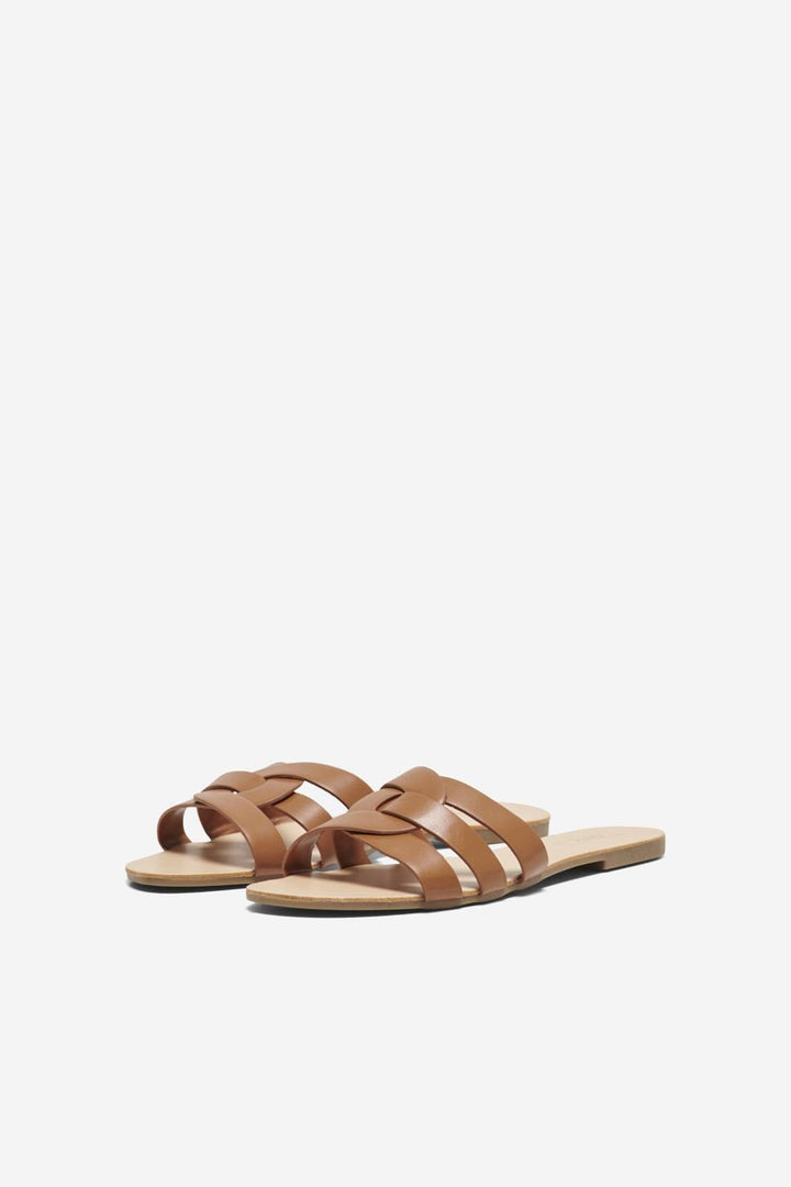 Only Shoes - Onlfeli-4 Pu Slip On Sandal - 4460945 Cognac