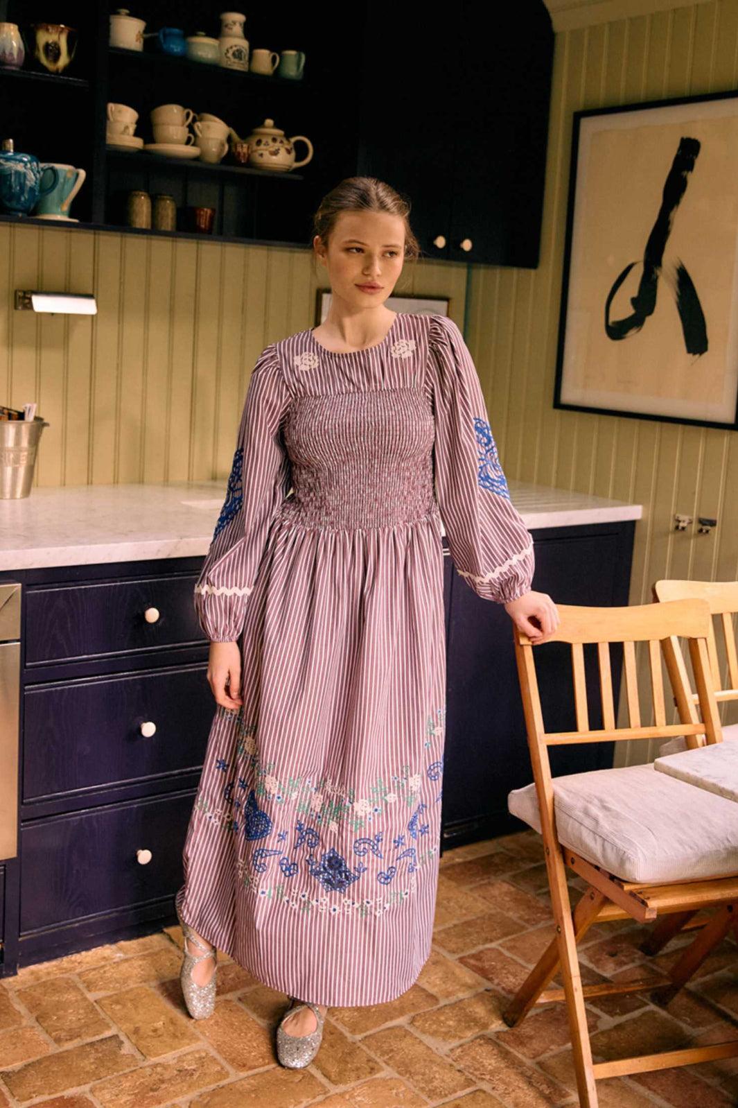 Sissel Edelbo - Ivy Dress Se 2021 - Purple Stripes