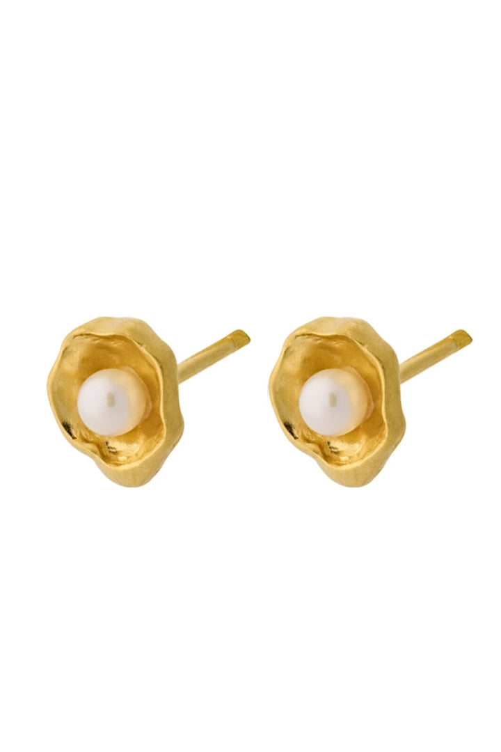 Pernille Corydon Jewellery - Hidden Pearl Earsticks - Gold Plated Øreringe 