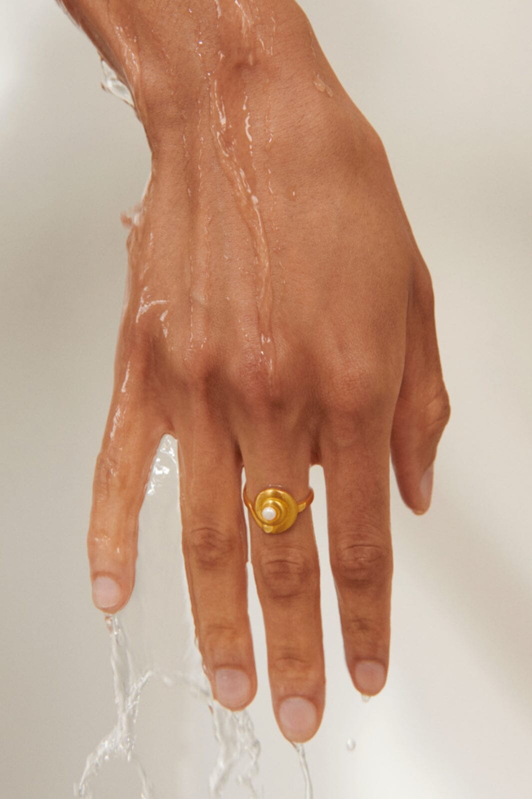 Pernille Corydon Jewellery Shell Flower Ring Goldenplated