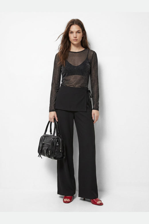 Pieces - Pcalli Ls Glitter Top - 5233974 Black Glitter