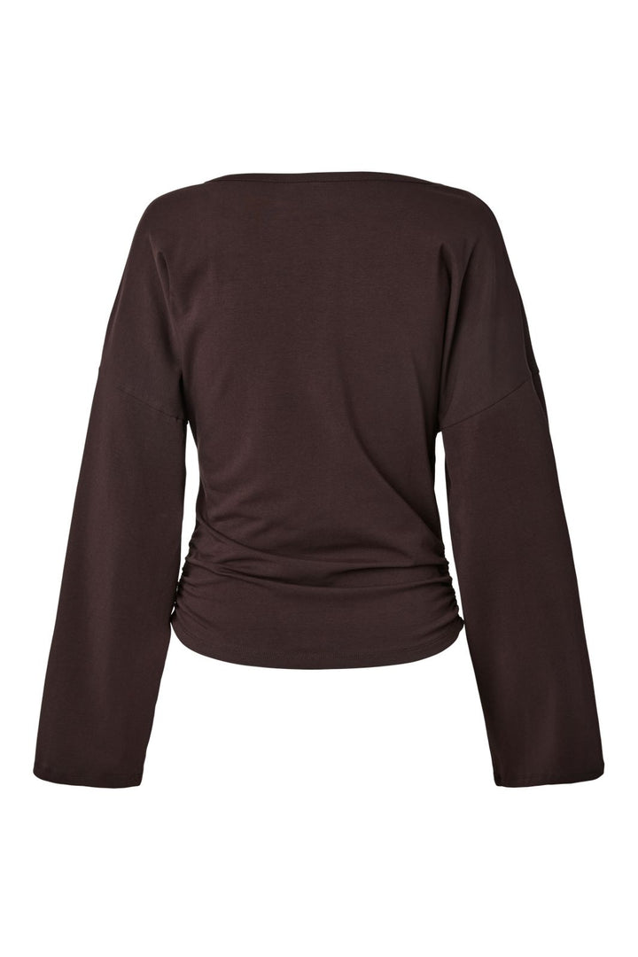 Pieces - Pcalli Ls V-Neck Top - 5235927 Chocolate Plum
