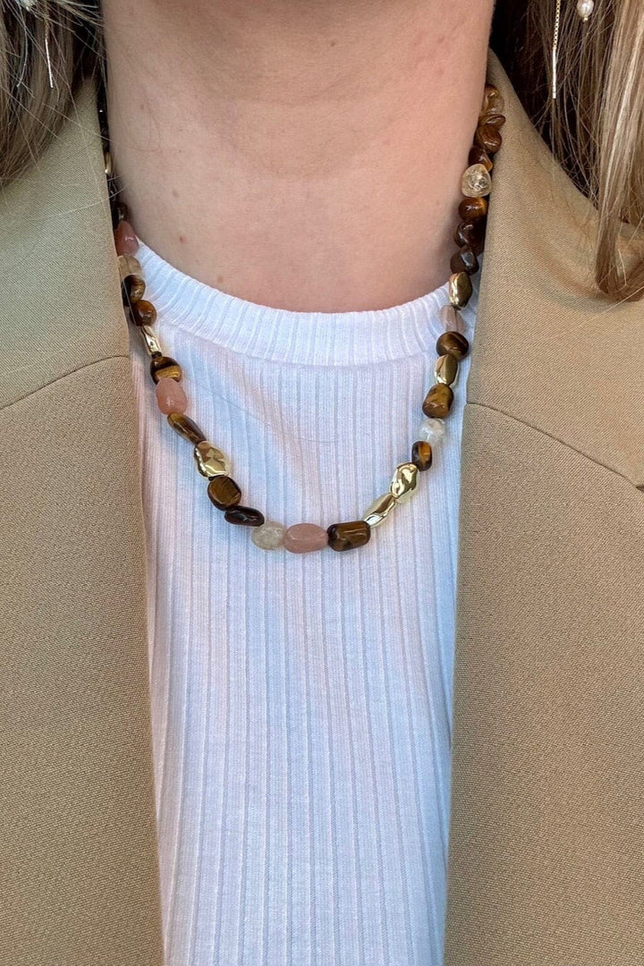 Pieces - Pcamalia Necklace - 4889391 Golden Colour Multi Halskæder 