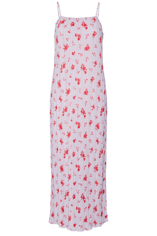 Pieces - Pcamber Sl Maxi Slip Dress Kca - 4883677 Lavender Fog Red Flowers