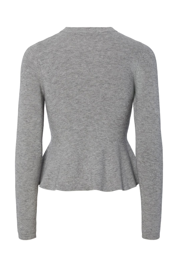 Pieces - Pcamma Ls O-Neck Knit - 4956864 Medium Grey Melange