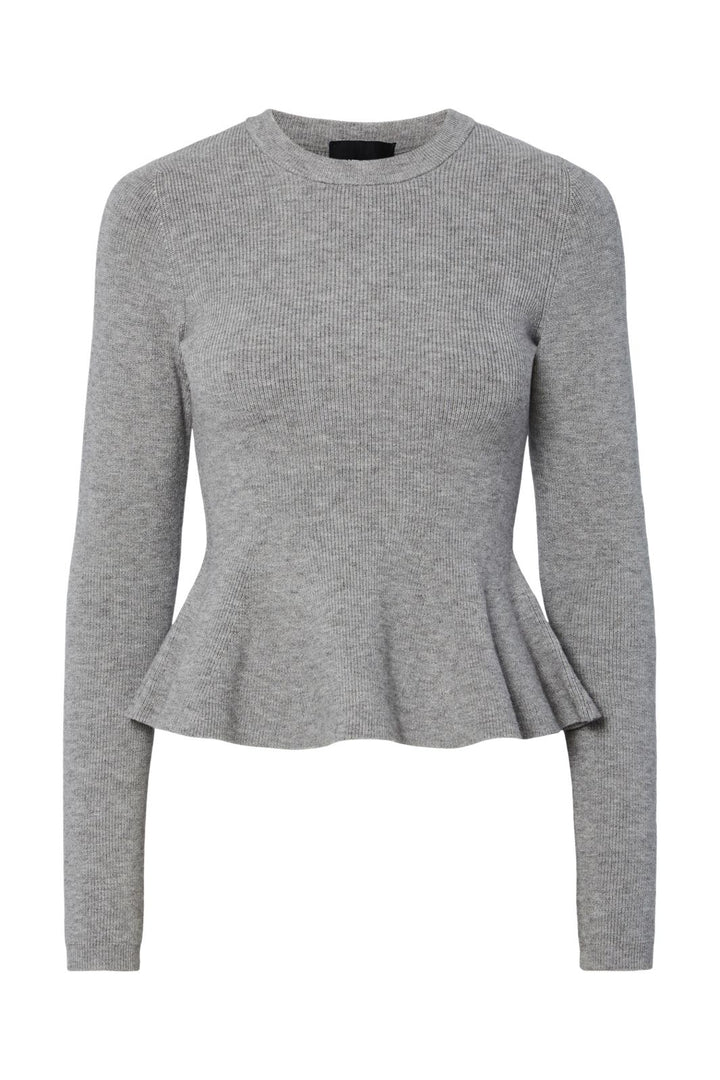 Pieces - Pcamma Ls O-Neck Knit - 4956864 Medium Grey Melange