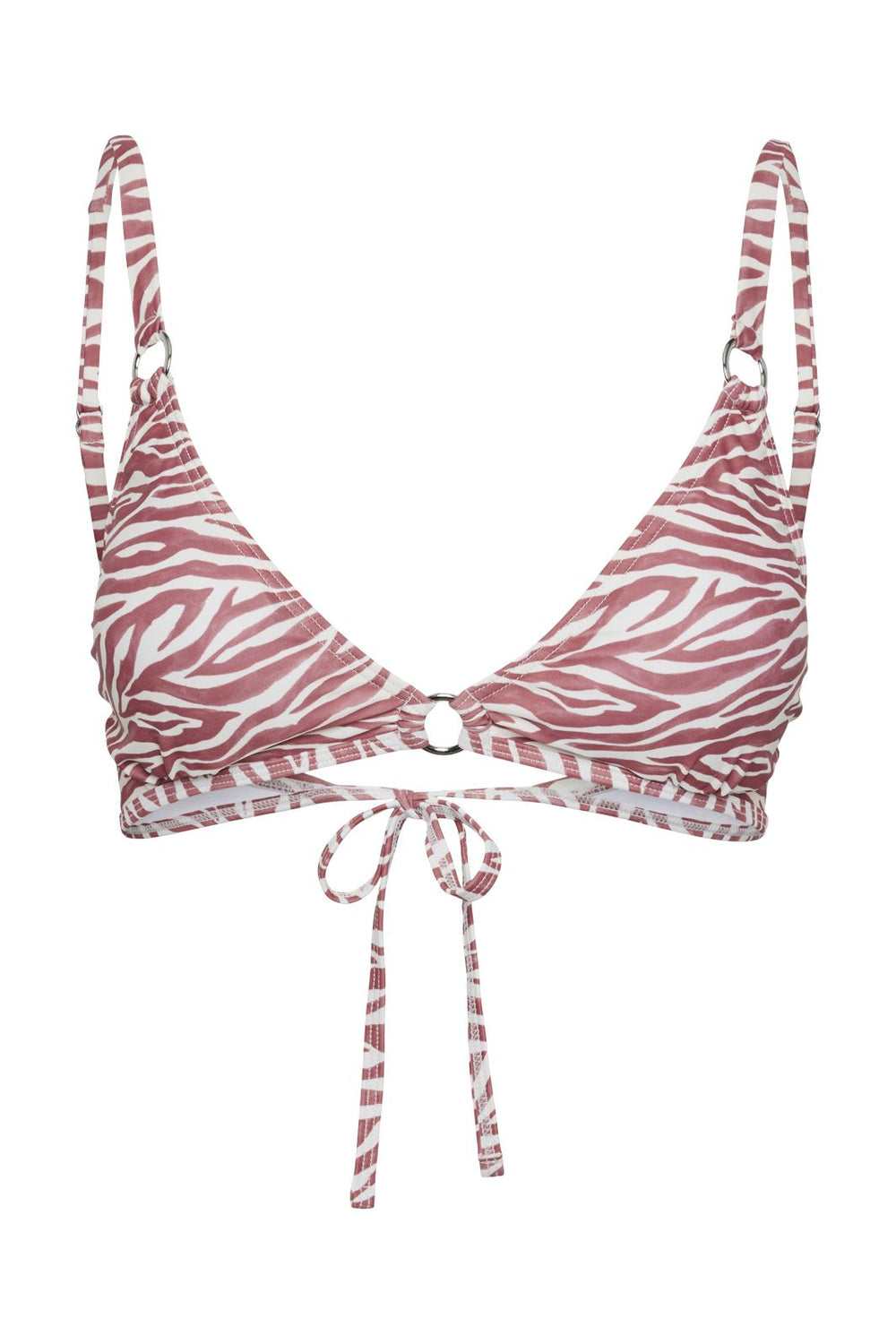 Pieces - Pcamy Bikini Triangle Top Sww Hanger - 4507698 Marsala Eggnog Zebra