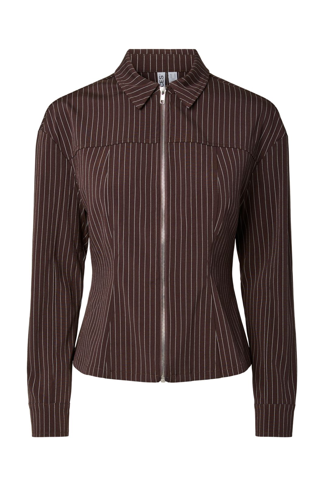Pieces - Pcanja Ls Zip Shirt - 5200653 Delicioso Pinstripes