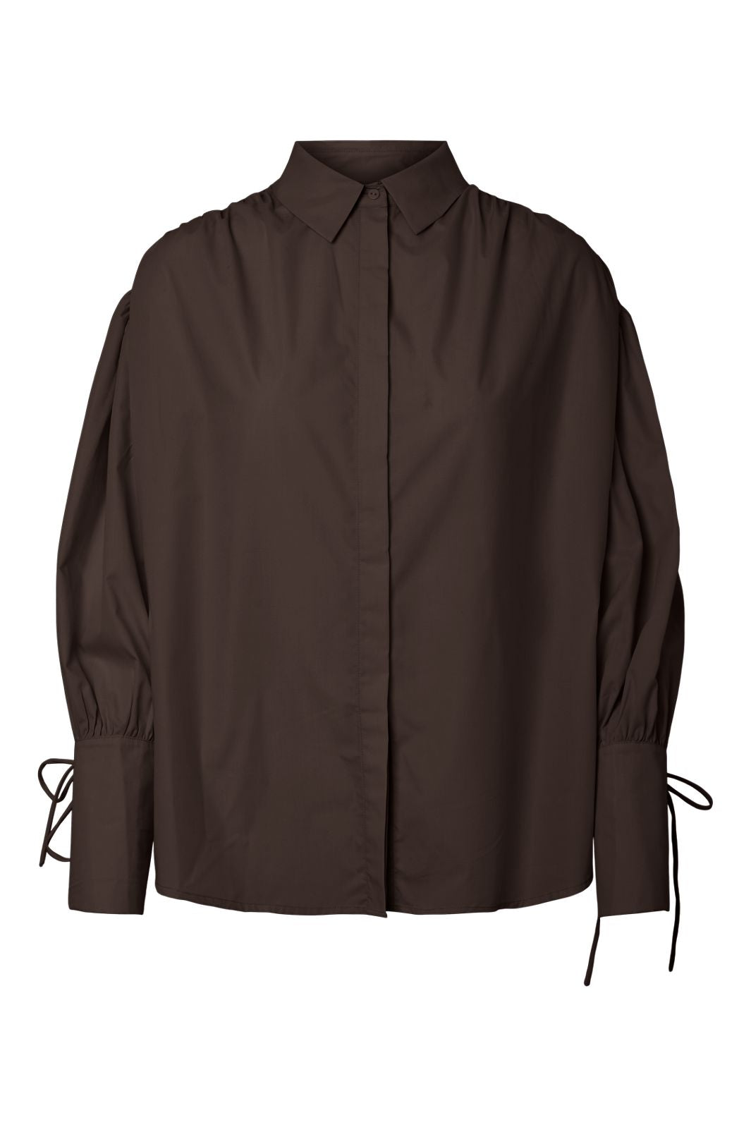 Pieces - Pcanni Ls Pleated Detail Shirt - 5129632 Hot Fudge
