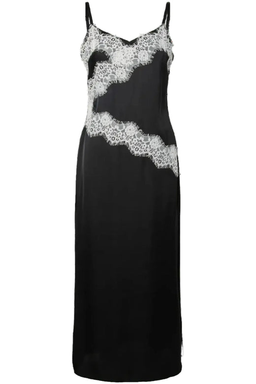 Pieces - Pcariel Sl Ankle Dress Pp - 5049057 Black White Lace Kjoler 