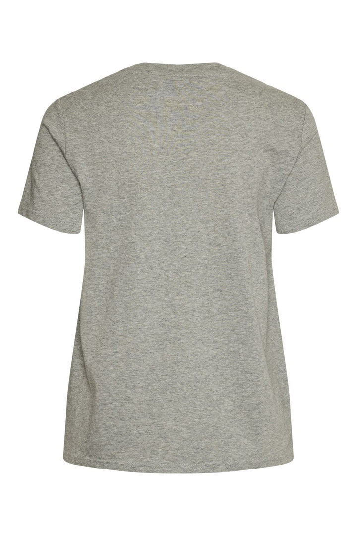 Pieces - Pcaya Ss Tee Mm - 4523982 Light Grey Melange Black Holiday