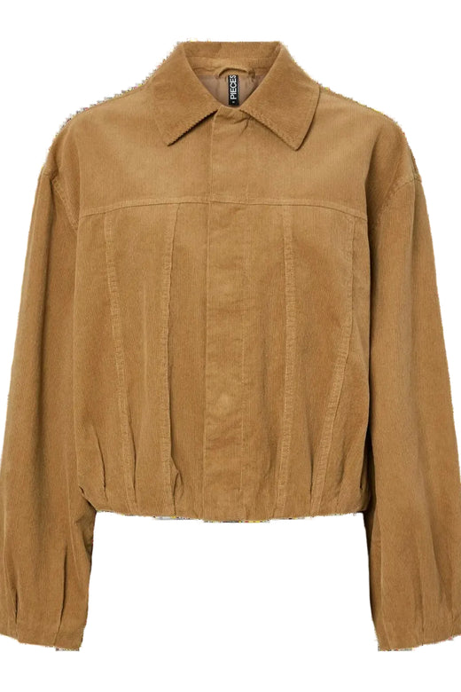 Pieces - Pcbabett Corderoy Denim Bomber - 4930898 Travertine Jakker 