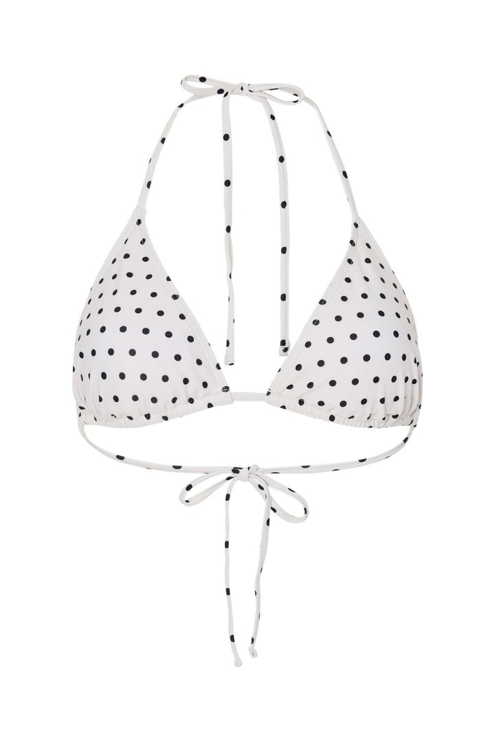Pieces - Pcbaomi Bikini Triangle Top - 4964475 Egret Black Dot