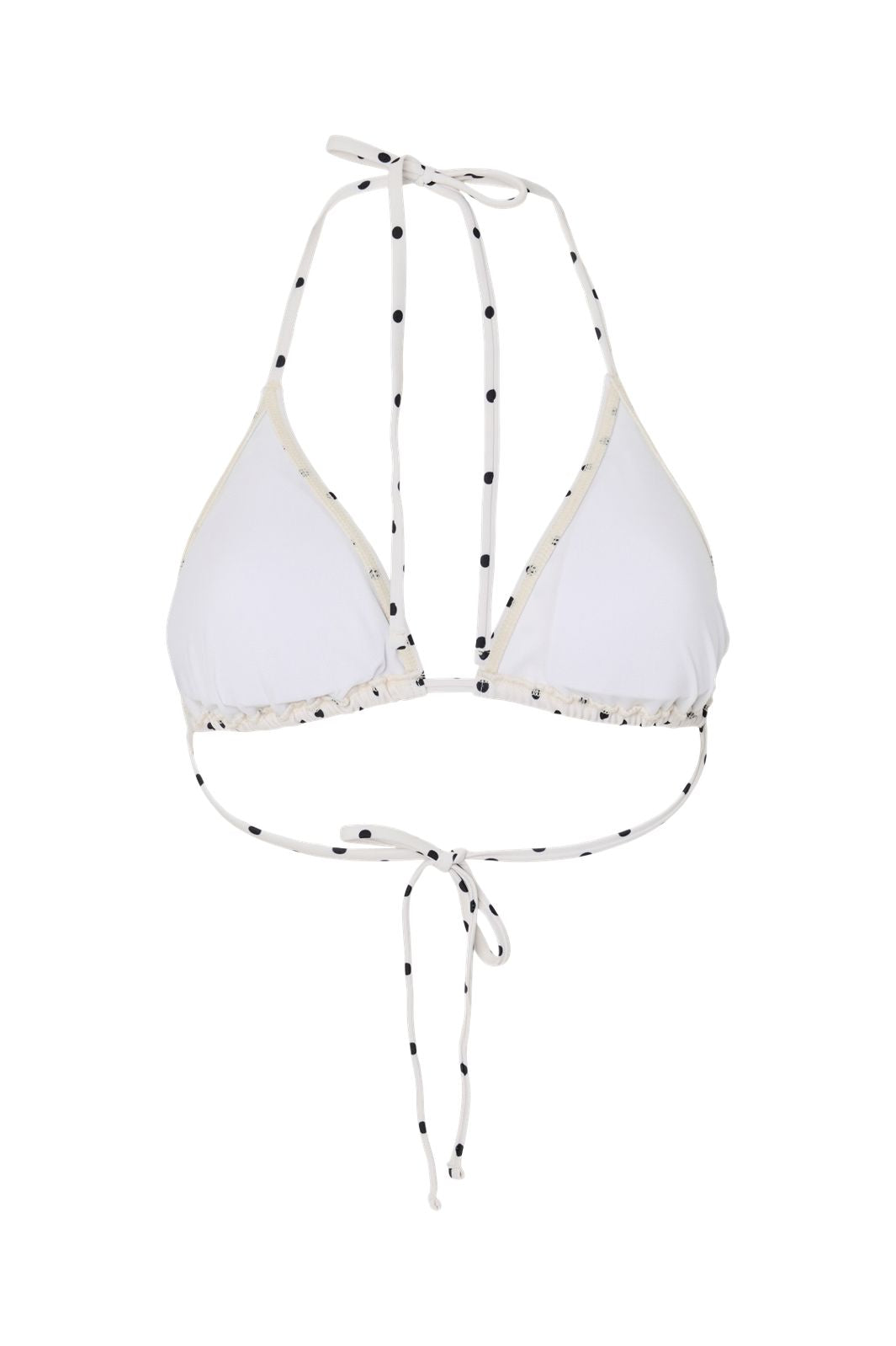 Pieces - Pcbaomi Bikini Triangle Top - 4964475 Egret Black Dot