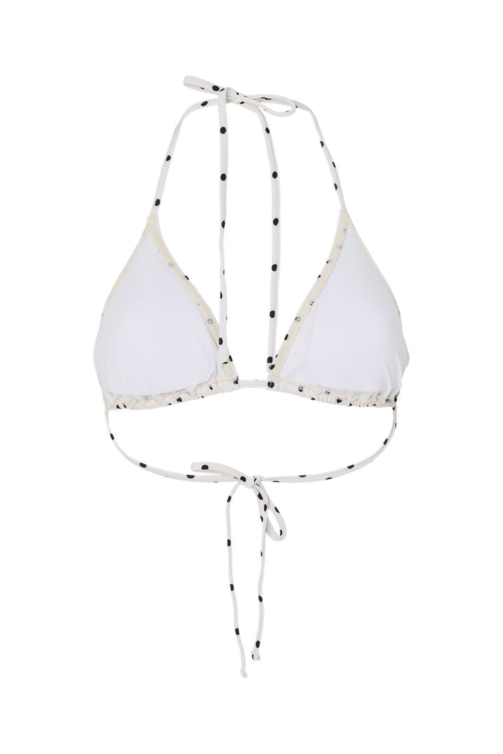 Pieces - Pcbaomi Bikini Triangle Top - 4964475 Egret Black Dot