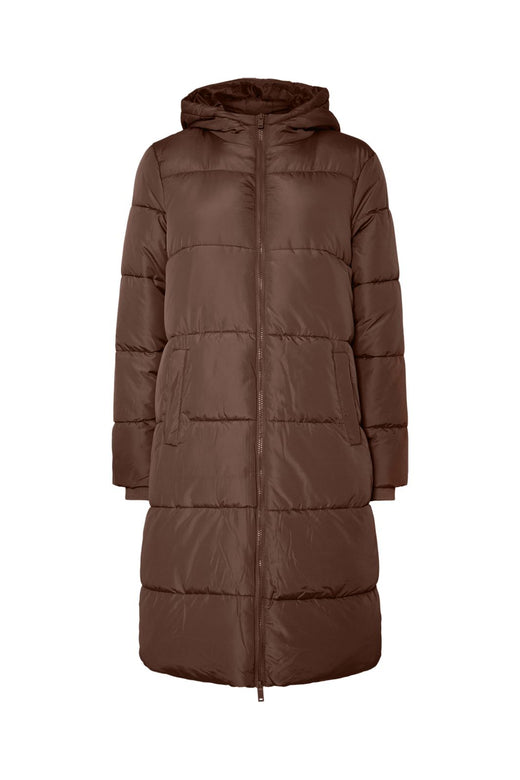 Pieces - Pcbee New Long Puffer Jacket - 5074039 Hot Fudge