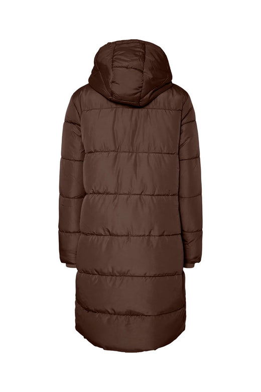 Pieces - Pcbee New Long Puffer Jacket - 5074039 Hot Fudge