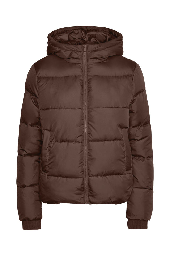 Pieces - Pcbee New Short Puffer Jacket - 4863592 Hot Fudge