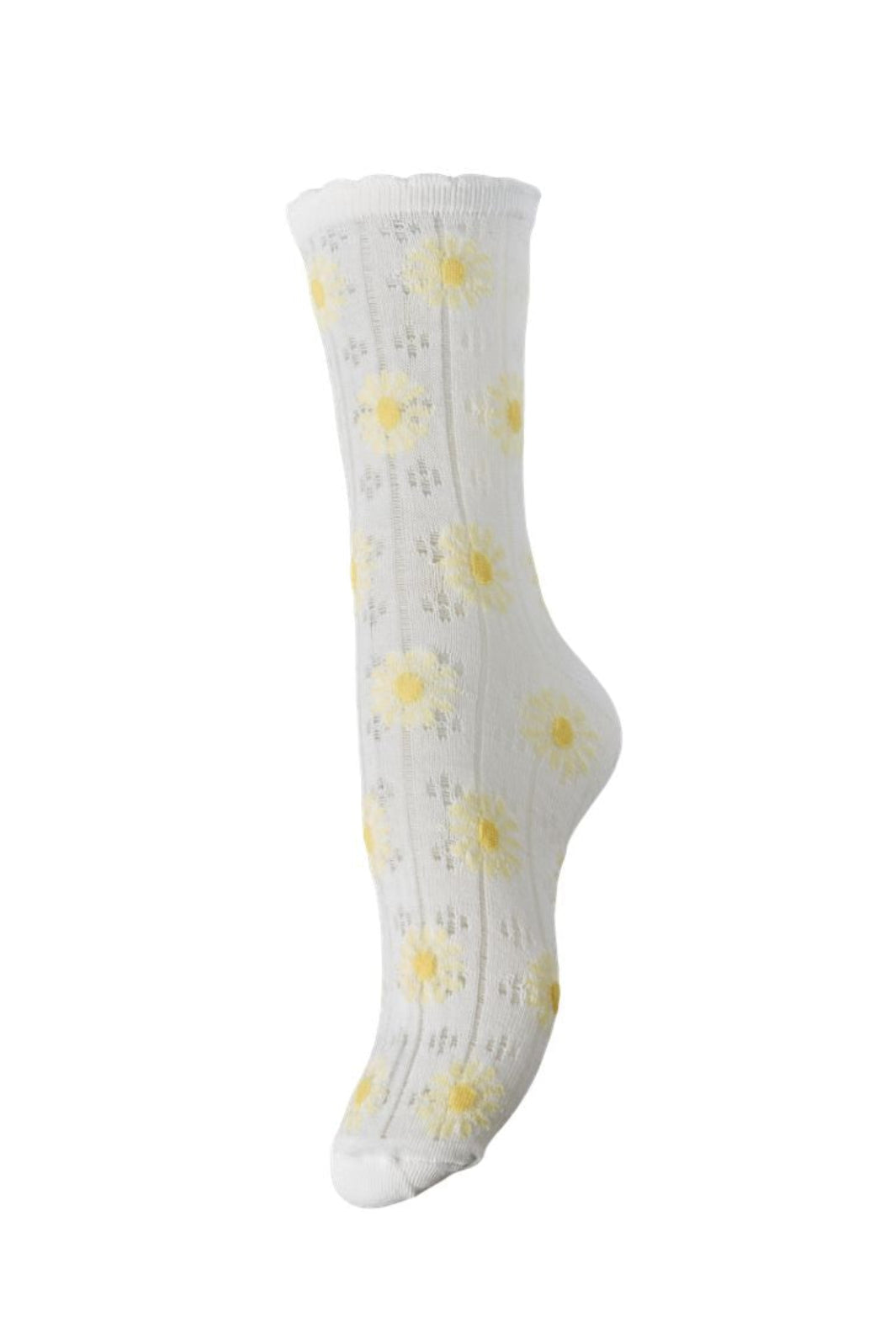 Pieces - Pcbella Pointelle Aopsocks Bundle - 4918748 Cloud Dancer Daisy Flower