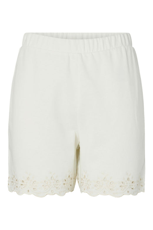 Pieces - Pcchilli Summer Broderi Shorts - 4984242 Cloud Dancer